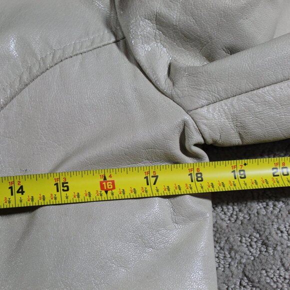 AnJun Collections by A-1 Global Size L Cream Leather Jacket - Picture 6 of 8